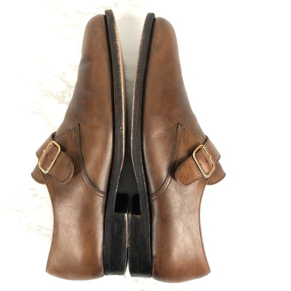 Peal & Co Brooks Brothers Monk Strap Leather Loafers Made In England - Picture 6 of 10